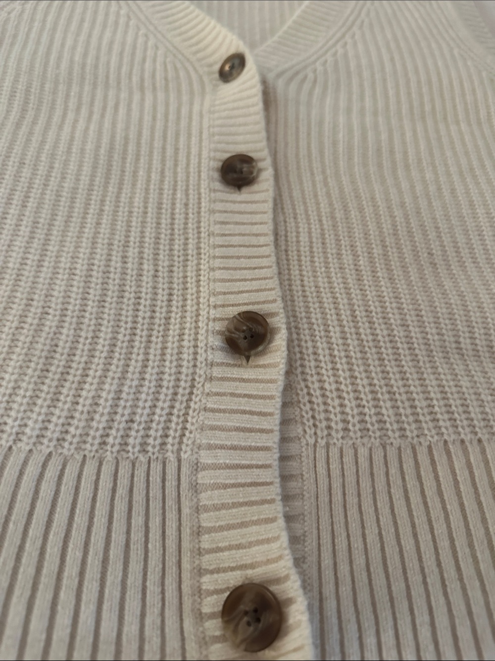 Quince Cream Ribbed Button-Front Knit Vest - Picture 3 of 4